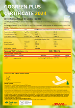 Certificazione DHL GoGreen Plus 2024